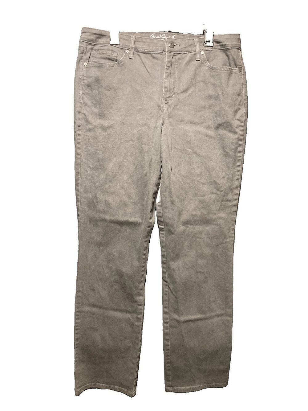 Gloria Vanderbilt All-Around Slimming Effect Rail Straight Jeans Womans Gray 14
